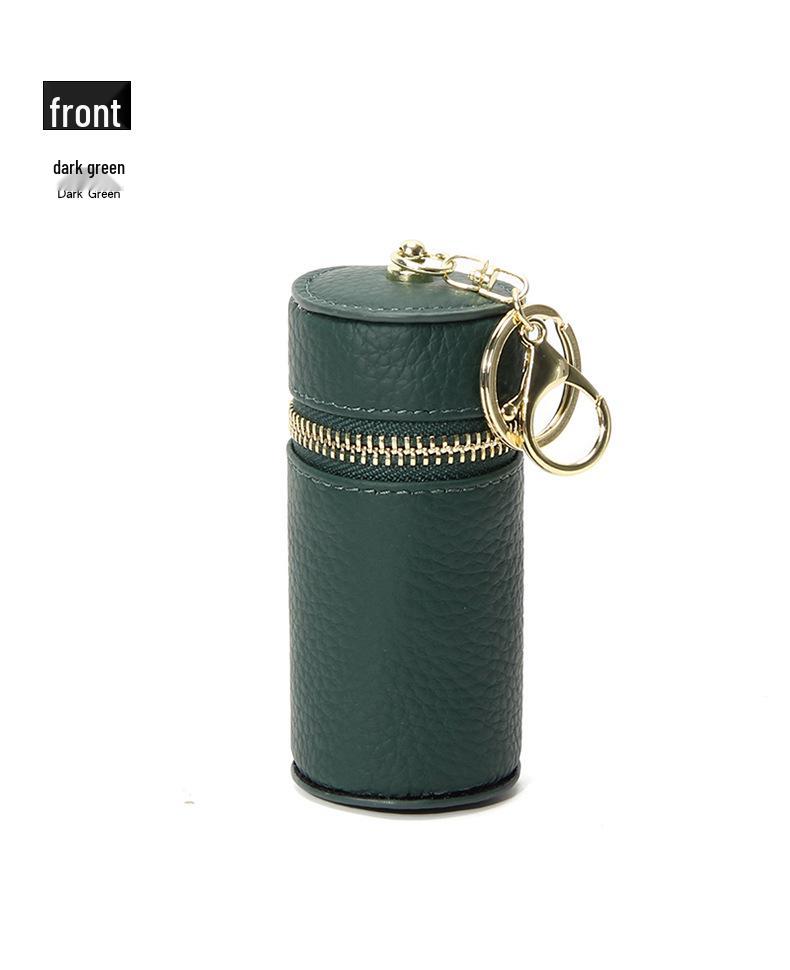 Genuine Leather Key Case & Earphone Storage Pouch