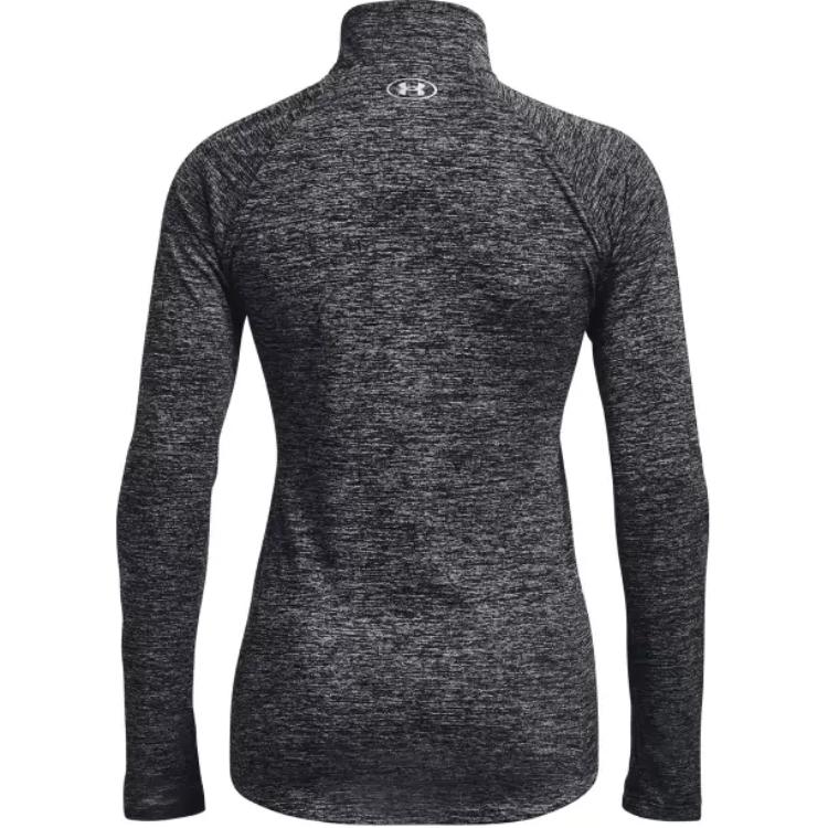 Under Armour Half Zip Stand Collar Long Sleeve T-Shirt Women Tops Black 1270525-001