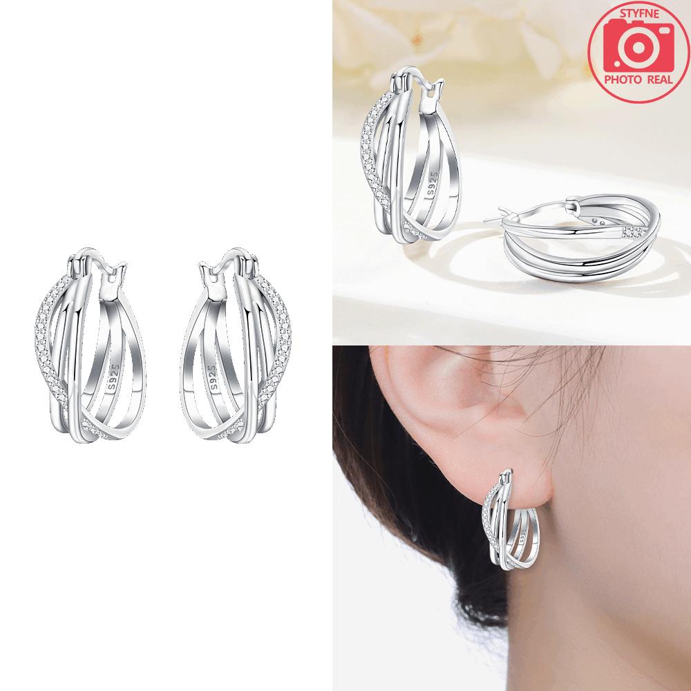 Original Copper Copper Simple Earring Crossed Double Earring Cute Pet Paw Print Earring Wrapped Braided Earring Accessory