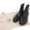 Used AUTHENTIC HERMES side gore boots short boots Black Leather