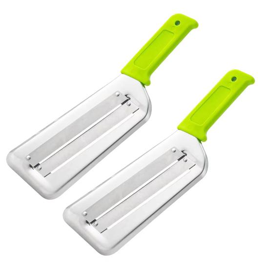 2Pcs Onion Slicer Stainless Steel Cabbage Shredder Safe Grip Vegetable Slicer for Sugarcane Potatoes Coleslaw
