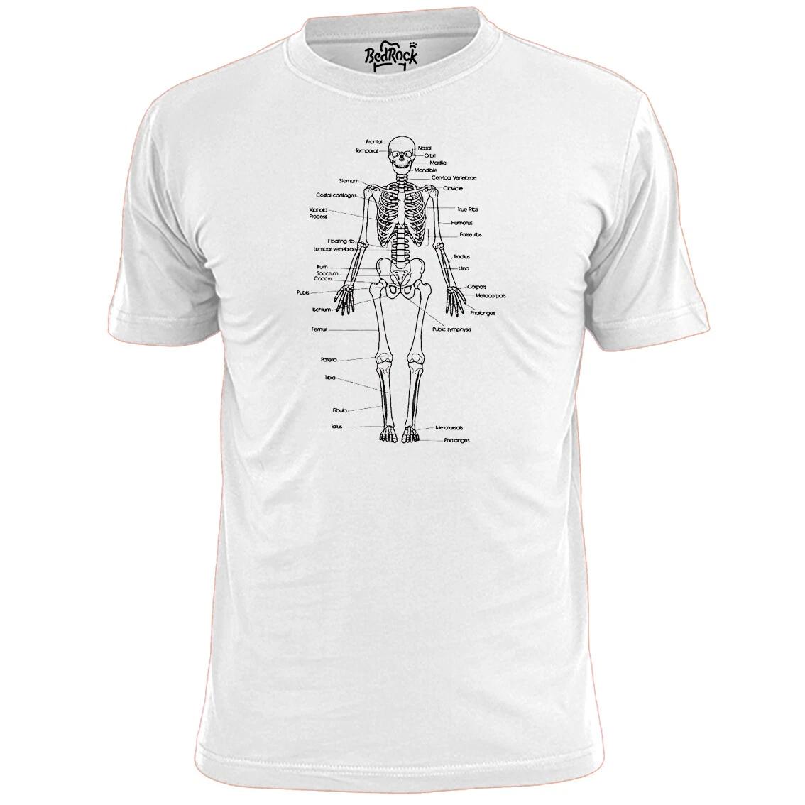 

Mens Anterior Skeleton Blueprint T shirt Biology Body Human Bones Medicine M