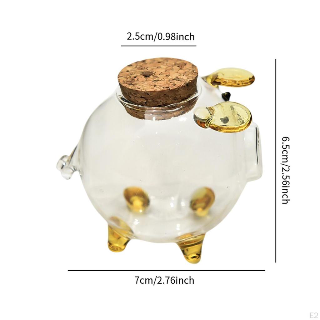 Klares Glas Schwein Sparschwein Aufbewahrungsbehälter Festivalgeschenk Transparent Neuheit Desktop Deko für