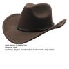 Vestlig Cowboyhatt for Menn Kvinner Filt Bredbremmet Cowgirlhatt med Sølvperler Rull opp Fedora-hatt for Wild West Kostymefest Halloween Cosplay