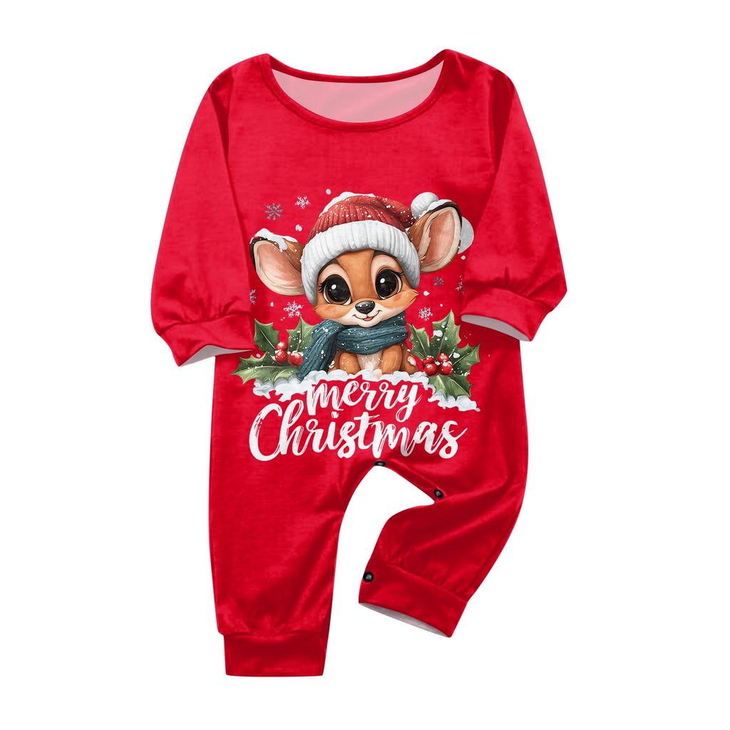 Family Matching Print Sets Pajamas Loungewear Outfits Family Matching Long Sleeve Tops+Pants Set