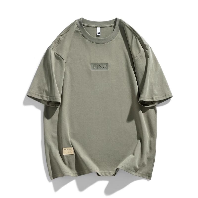 JIAOXIU Men s Chunyu Solid Color Loose Fit Round Neck T-Shirt M