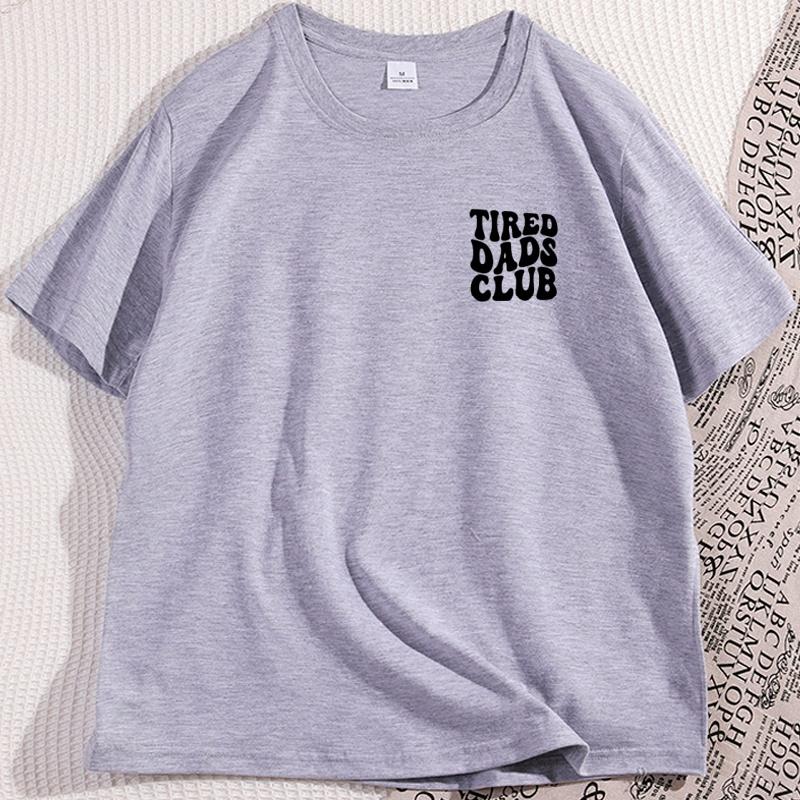Klub Zmęczonych Tatusiów Koszulka Klub Nowego Taty Męska Bawełniana Krótki Rękaw Koszulka Wysokiej Jakości Streetwear Ubrania Y2k Męskie Top