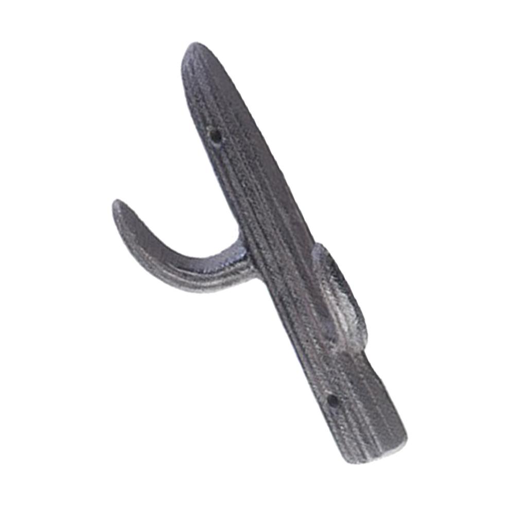 Wall Mounted Cactus Shaped Double Hook Sturdy Iron Coat Hanger for Entryway or Bathroom Easy Installation Towel Hook