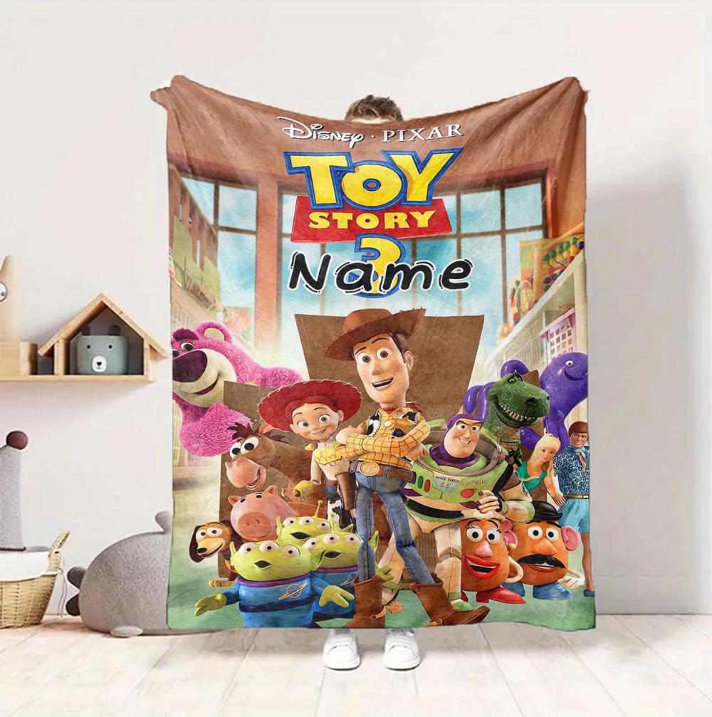Custom Name Toy Story Flannel Blanket Throw Blanket Soft Warm Sofa Bed home Decor Unique Gift