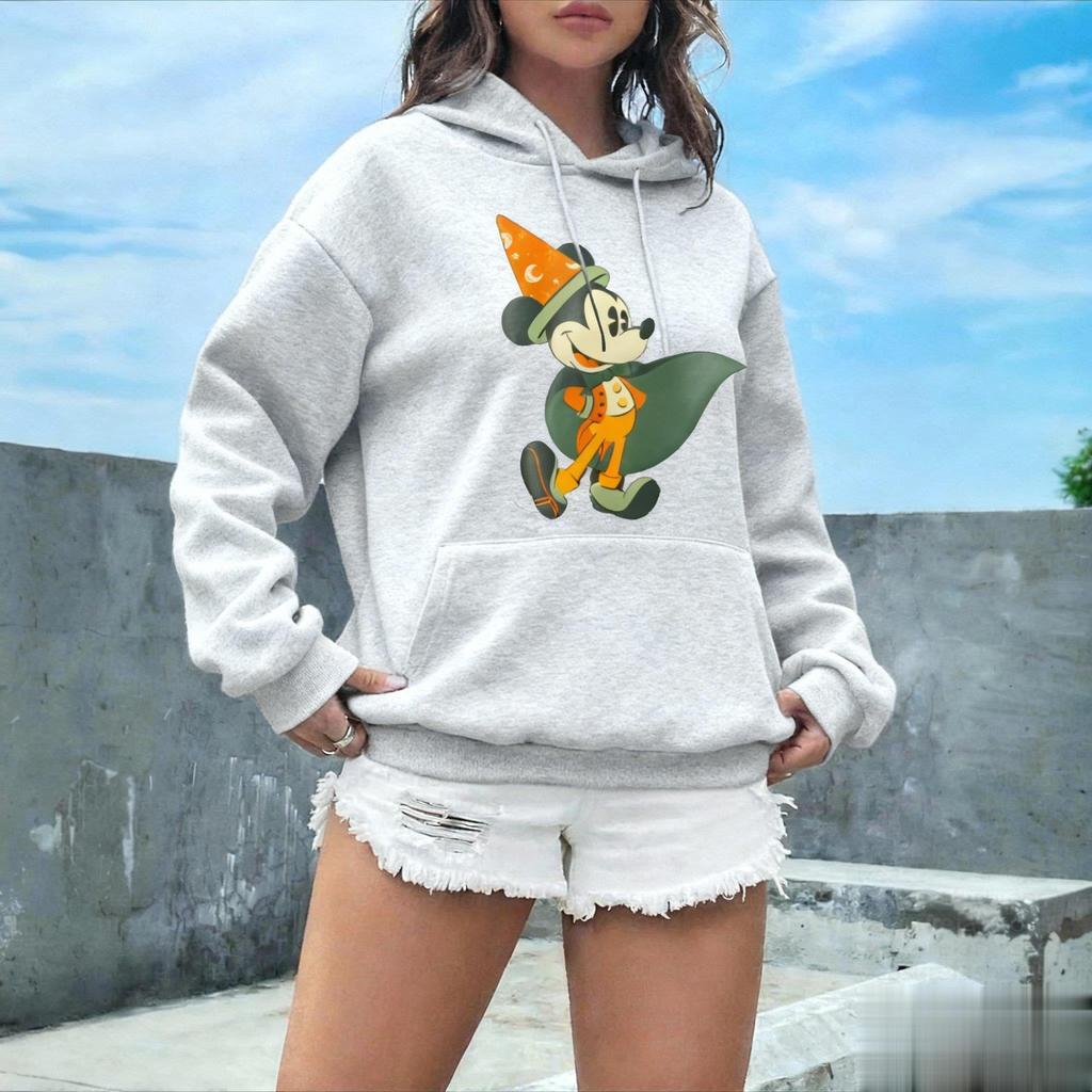 Disney Mickey Graphic Print Hoodie Autumn Women Men Casual Pullover Sweatshirt Streetwear Vintage Cartoon Tops Jacket Daily Wear
