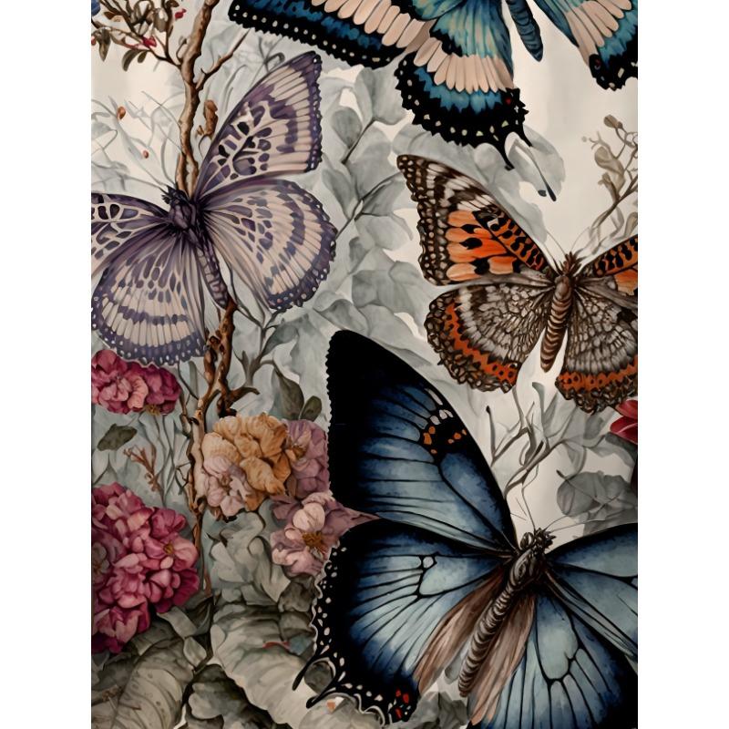 Ladies' Casual Butterfly Print T-shirt 3D Printed Short Sleeved Top Fashionable Round Neck T-shirt