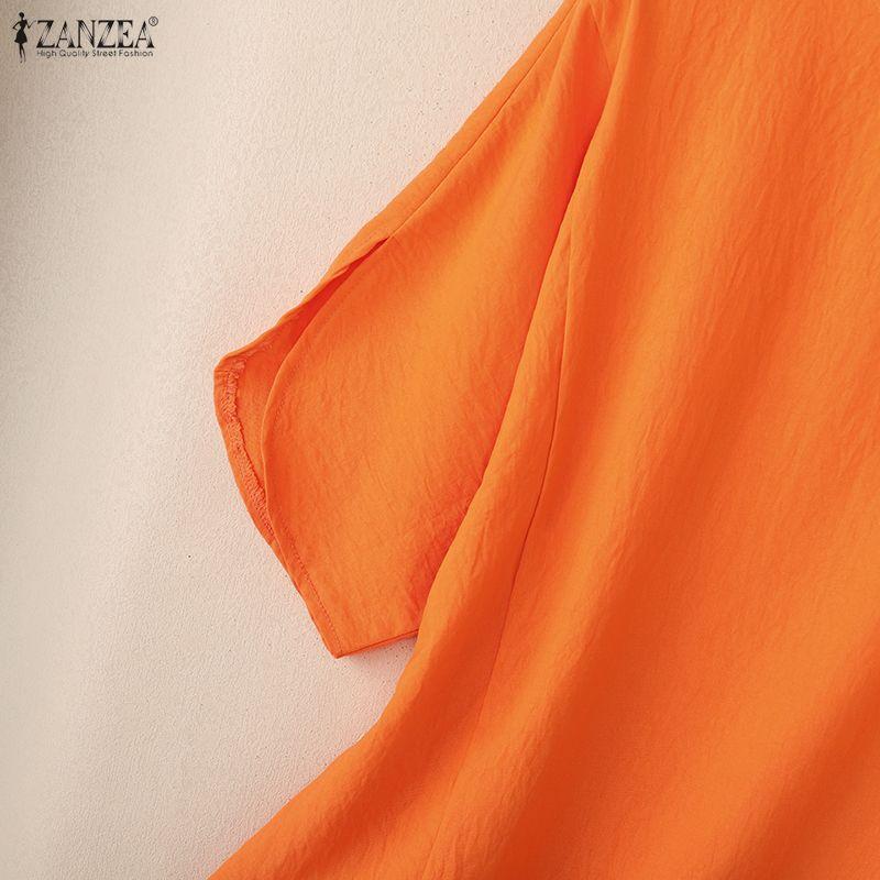 ZANZEA Women Short Sleeve Blouse and Pants Summer Two Piece Suit Sets