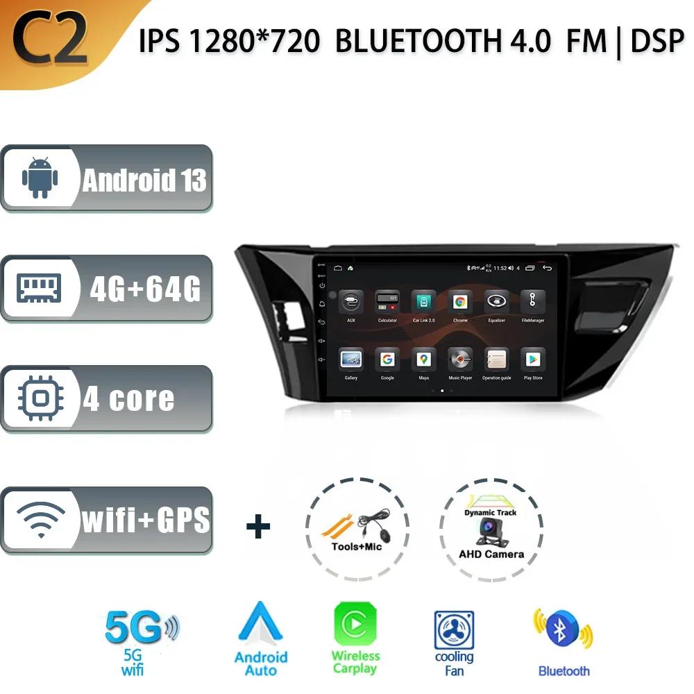 For Toyota Corolla Ralink 2014-2016 A Car Radio Multimedia Android 13 Navigation GPS Wireless Carplay 2 Din Touch Screen Stereo