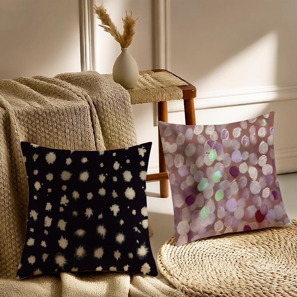 Ink Wash Bowknot Polka Dot Pillow Chinese Retro Cushion Cover Pillowcase Anti-Dustmite Living Room Sofa Decor Cushion Room