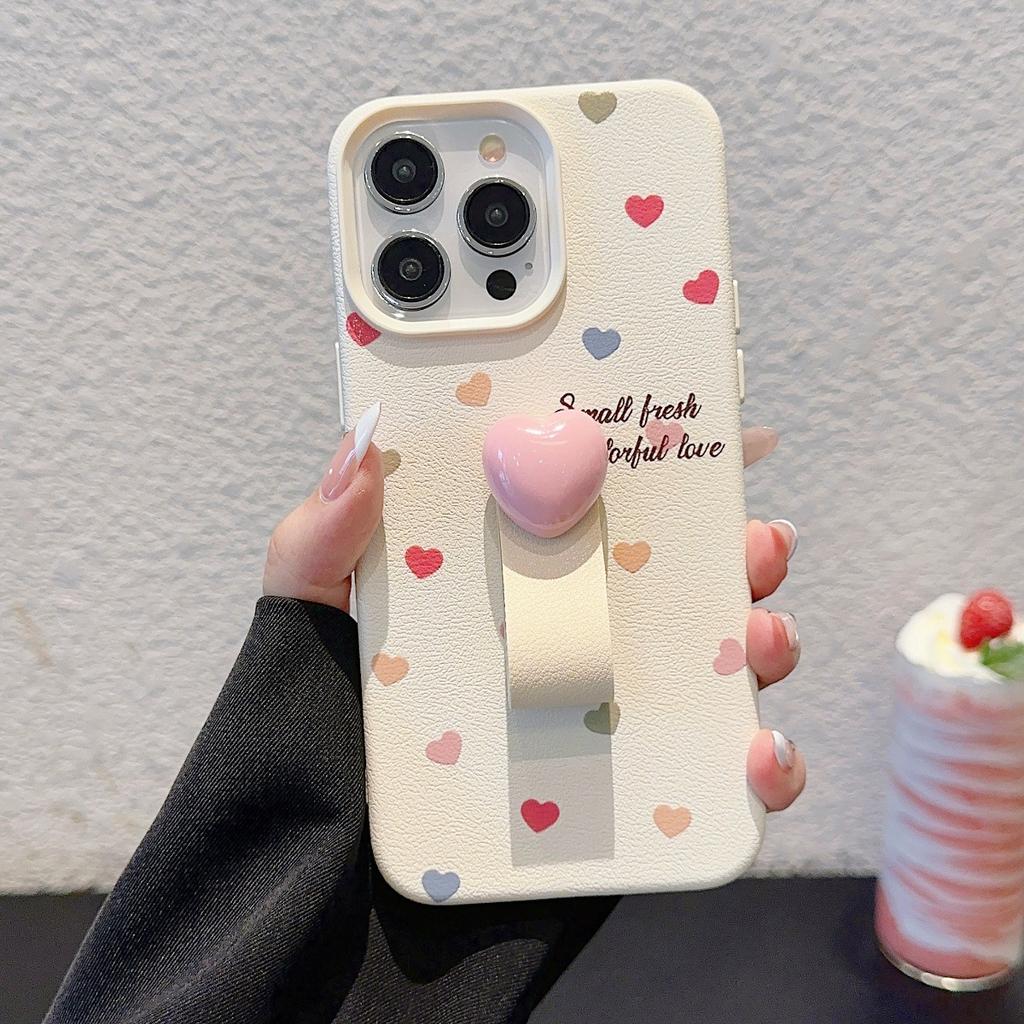 Polka Dot Love Flowers for Apple 16 Promax Ring Mobile Phone Case for IPhone 15 Fresh 14/13