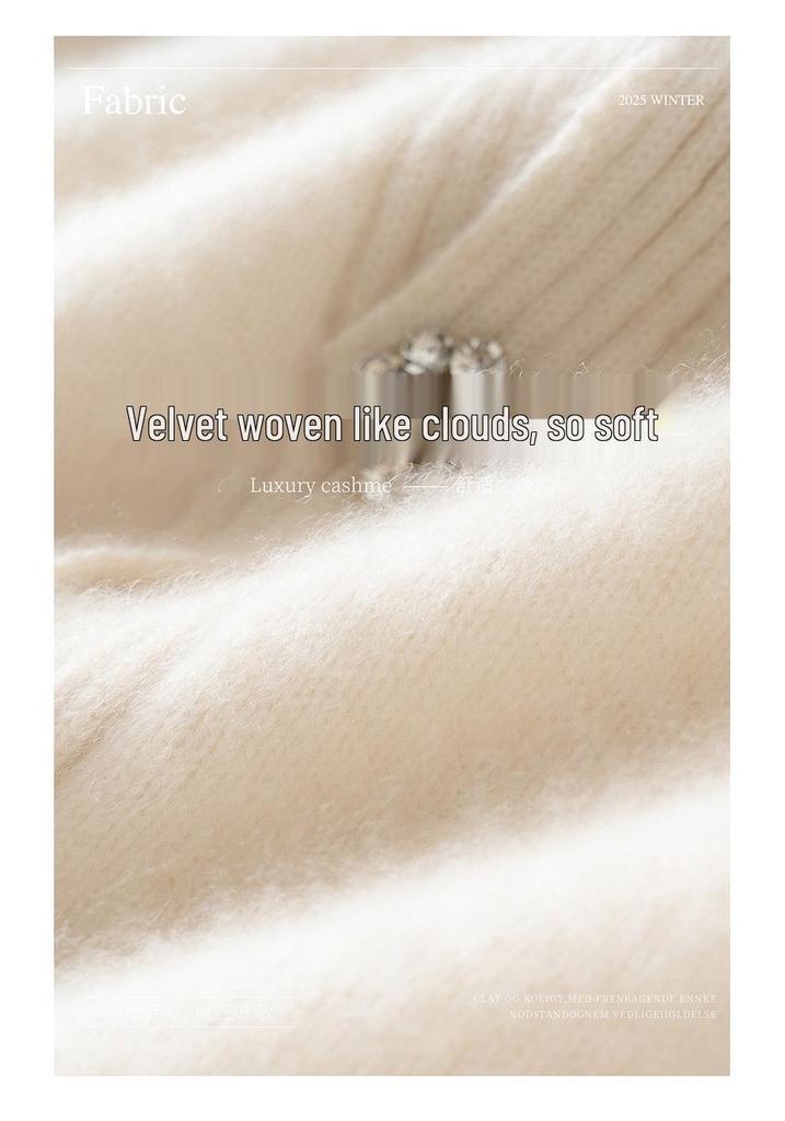 Autumn/Winter Women's Cashmere Cardigan - Single-Breasted, Round Neck Outerwear, Loose Fit