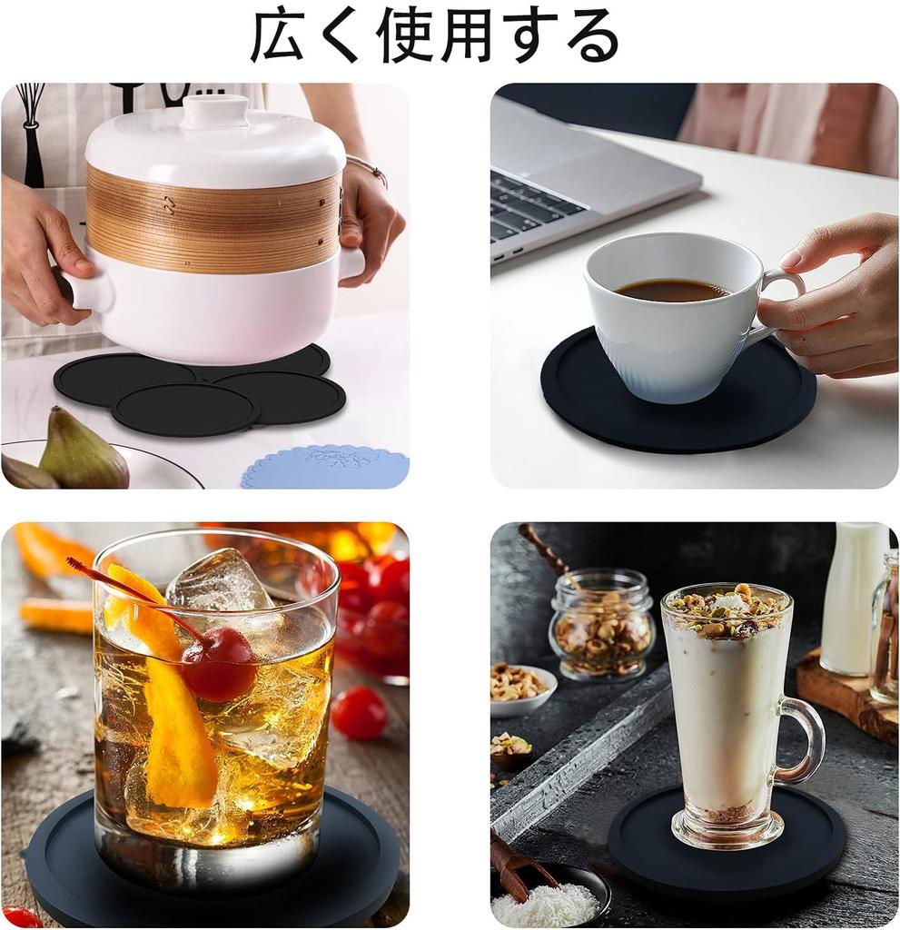 Stylish Silicone Coasters, Heat-resistant and Waterproof, Perfect for Glasses, Tumblers, Mugs, and Teacups. Perfect As a Birthday Gift. Round, Easy