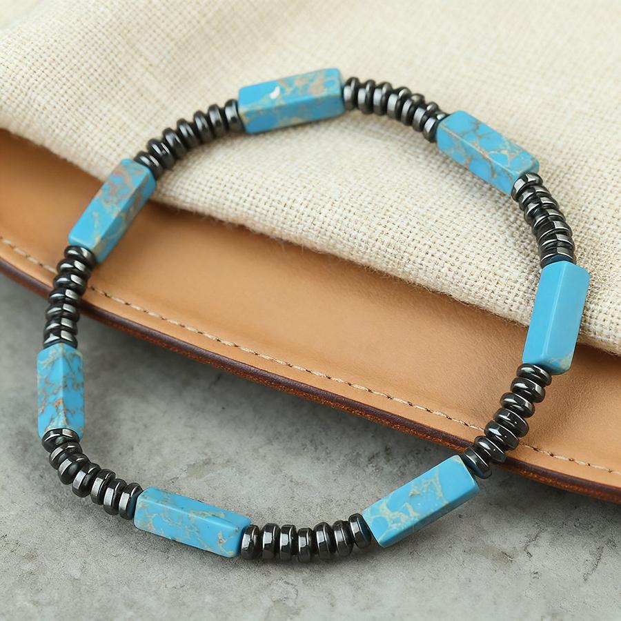 Unique Irregular Stone Beaded Bracelet Unisex Natural Tiger Eyes Amazon Hematite Healing Braslet Premium Leisure Couple Jewelry