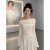 Off-White One-Shoulder Long-Sleeve Maxi Dress - 2026 High-End French Style Spring Collection