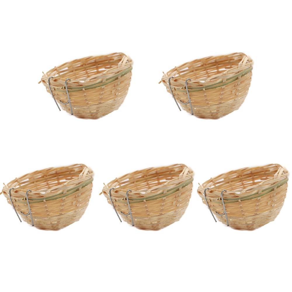 1/2/5Pcs Handmade Bird Rest Cave Cage 4inch Bamboo Breeding House Garden Home Decoration