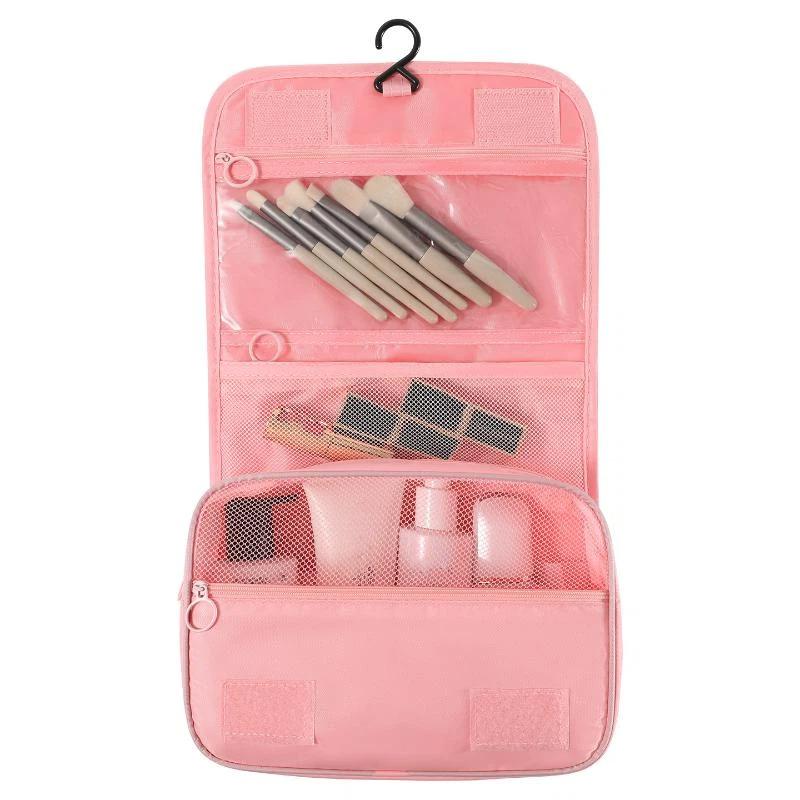 1Pcs Waterproof Women Cosmetic Storage Bag Portable Toiletry Washbag With Hanging Hook Large Capacity Travel Makeup Case