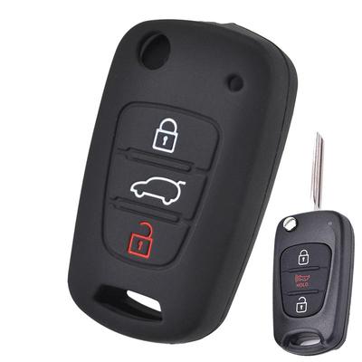 Silikon-Schlüsselhülle für Kia Soul Venga Picanto Rio Sorento Ceed Sportage für Hyundai i20 i30 Veloster ix20 Keyless Fob Shell