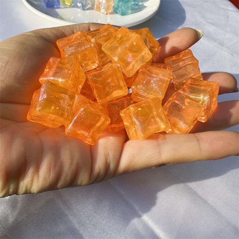 15mm Luminous Starry Sky Mermaid Glitter Ice Cubes – DIY Photography Props, Handmade Fake Colored Ice Cubes