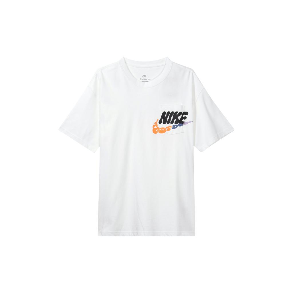Nike T Shirts Men's White Crew Neck Moderate Straight Fit DJ1344-100