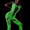 Sex underwear large size luminous flirting net clothes can be torn sexy hollow light one-piece socks open crotch fishing net socks