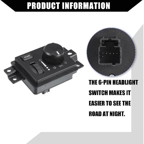 No.56049636AC / Front/Car Headlight Switch Replacement for Dodge Dakota 2005-2010 for Dodge for Ram 3500 2006-2010 / Headlamp Switch/Plastic / 1