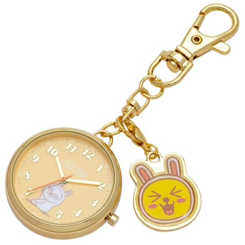 Fieldwork Women's Analog Pocket Watch with Keychain, Kakao Friends Charm, Keychain Watch J, Muji, Yellow, KKO002-3