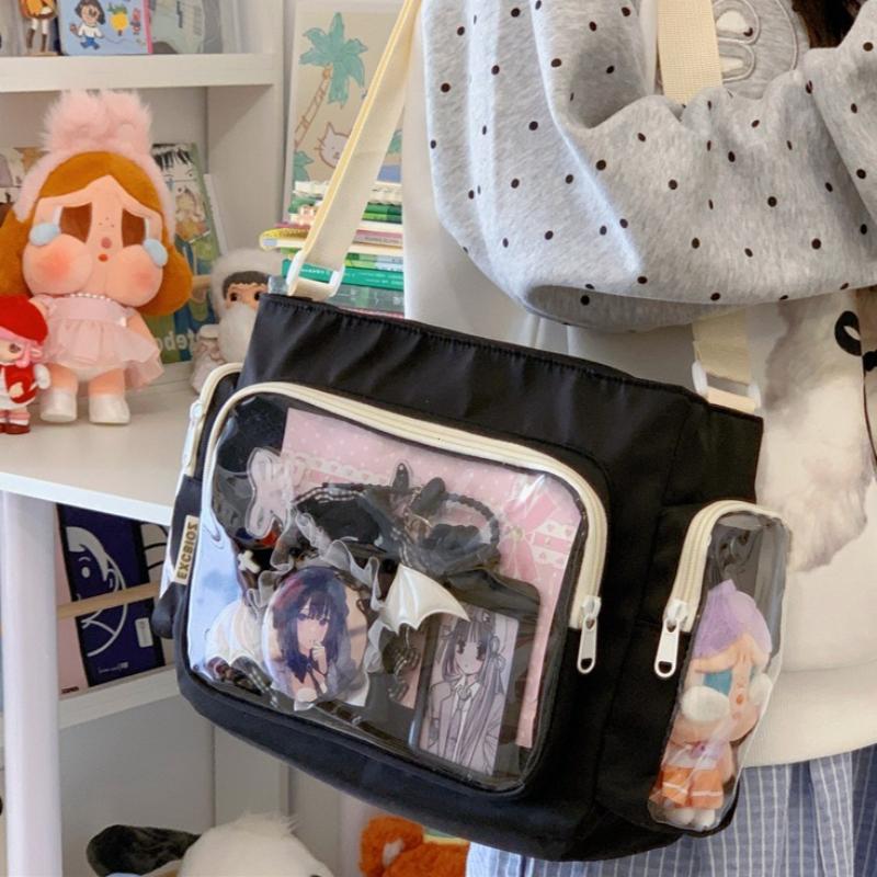 Trendy Transparent Crossbody Bag Large Capacity Textured Shoulder Bag Versatile Ita Bag For School And Daily Use