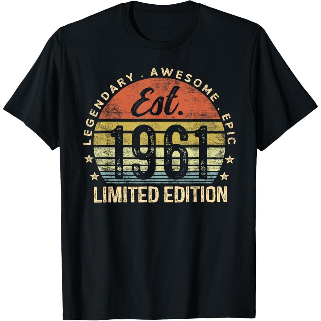 Est 1961 Limited Edition 65th Birthday Vintage 65 Year Old T Shirts Unisex Cotton Streetwear Tee Short Sleeve Unisex Loose Clothing