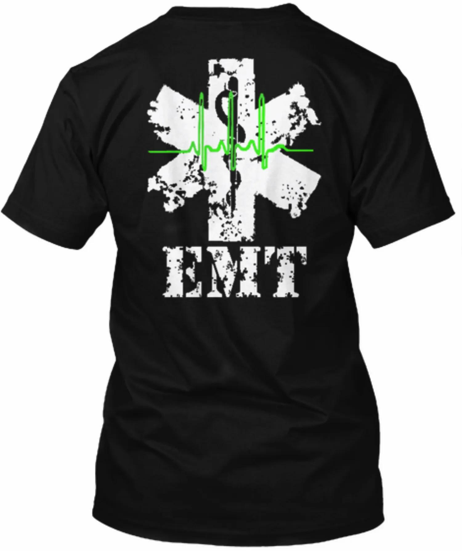 Мужская футболка с логотипом Звезда жизни EMT EMS, 100% хлопок, летняя, с коротким рукавом, круглый вырез, унисекс, размеры S3XL S