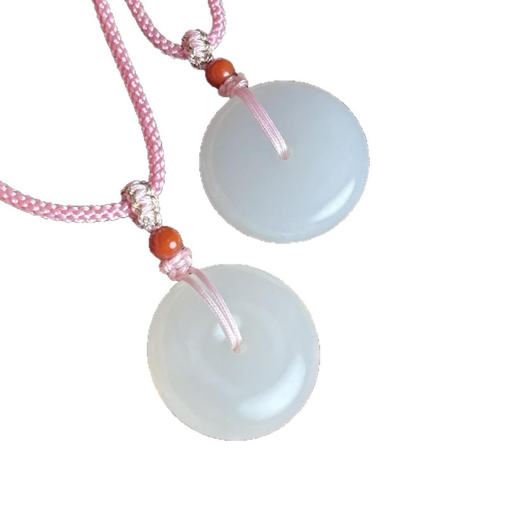 Xinjiang Mutton Fat Hetian Jade Ping An Kou Pendant – Fine Texture, Warm & High-Density Jade.
