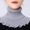 Unisex Fake Turtleneck Collar Warm Autumn Winter Neck Scarf Soft Fake Collar Fashion Knitted Scarves Solid Color
