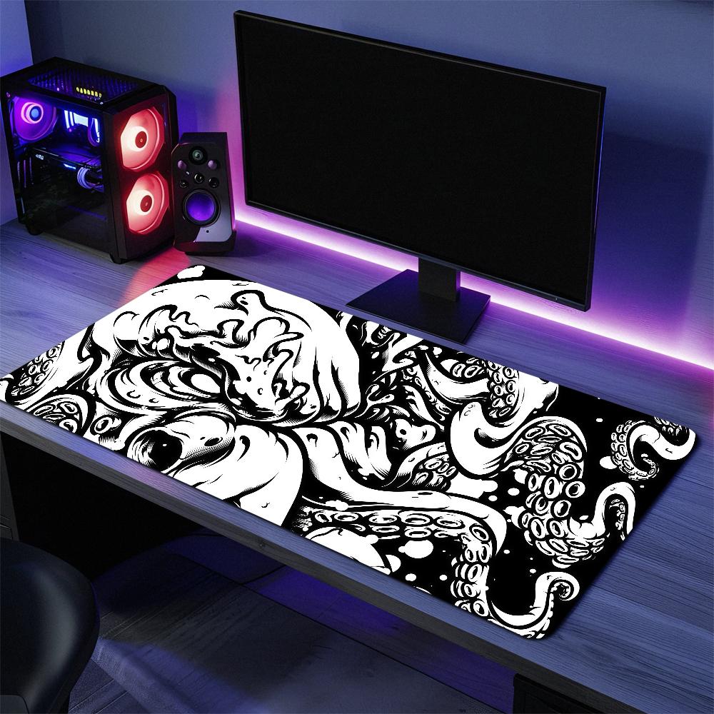 KRAKEN IMPERIUM Oktopus Monster Mauspads Große Schreibtischmatte Tastatur Ergonomisch Büro Gummi PC Rutschfest Ausfransungsfrei Zuhause Benutzerdefiniert