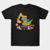 Men Black Print T-shirt Dinosaur Construction Worker Excavator Truck Cute Birthday No-Cut Transfer Paper Print Cotton Tshirt