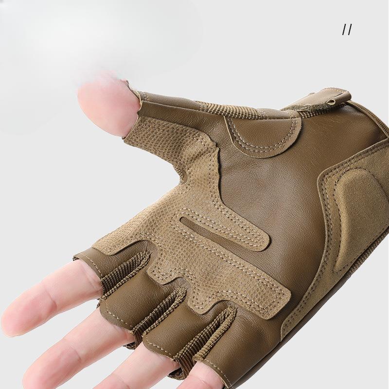 Outdoor Tactical Gloves for Men's Non Slip Shock Absorption Half Finger Hard Shell Protection Training Rock Climbing Cycling Military Fans Gloves