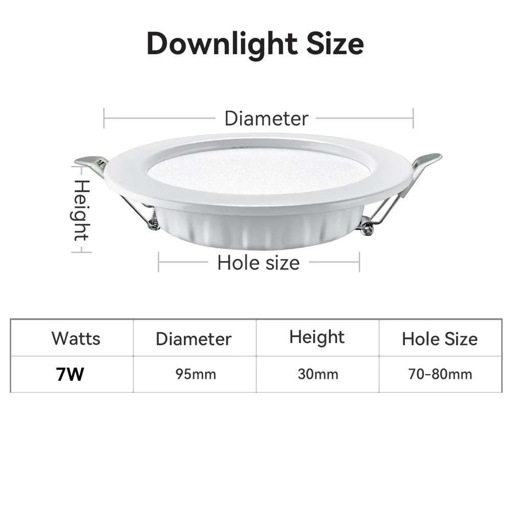 LED Downlight Recessed Ceiling Lamp Cold Warm White Spotlight AC 180V-265V Indoor Led Lights for Kitchen Living Room Bedroom