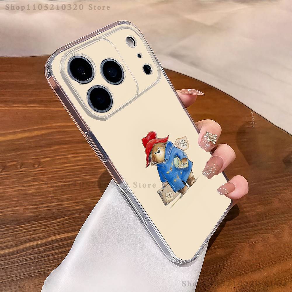 

P-Paddingtons B-Bears Cute Phone Case For iPhone 17,16,11,15,13,14,12,Air,Mini,Plus,Pro,Max,Plus,E Clear Soft Shell iPhone17Promax