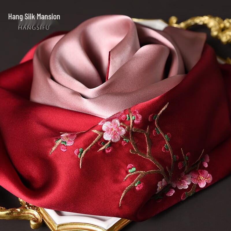 Hangsifu Su Embroidery Mulberry Silk Scarf Shawl