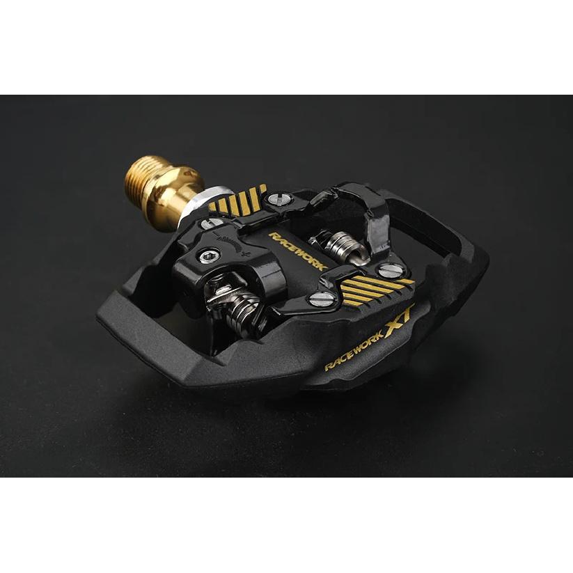 RACEWORK MTB Bike Lock Pedal For Shimano SPD System Nylon Body + Chrome Molybdenum Steel Core Double-sided Locking Footrest