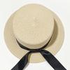 New summer straw hat encryption bow straw hat sun hat sun hat sun hat casual flat top hat versatile big eaves hat