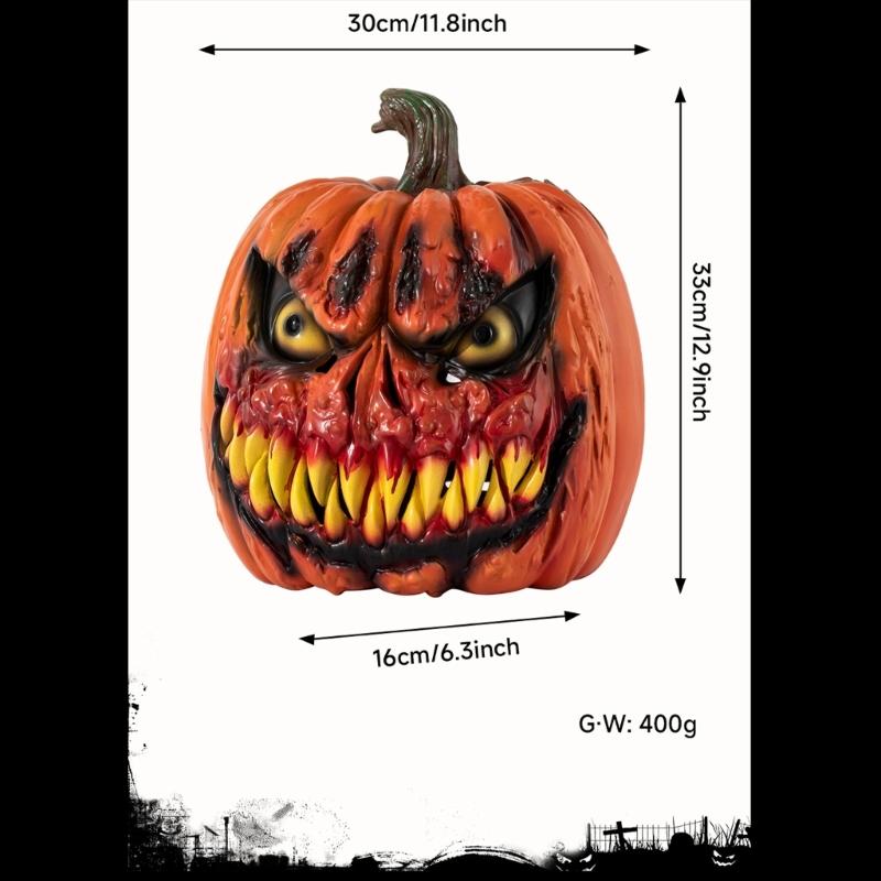 Maschera di Zucca Integrale Copricapo di Zucca di Halloween Maschera di Zucca Traspirante Integrale per Donne Uomini Cosplay di Halloween