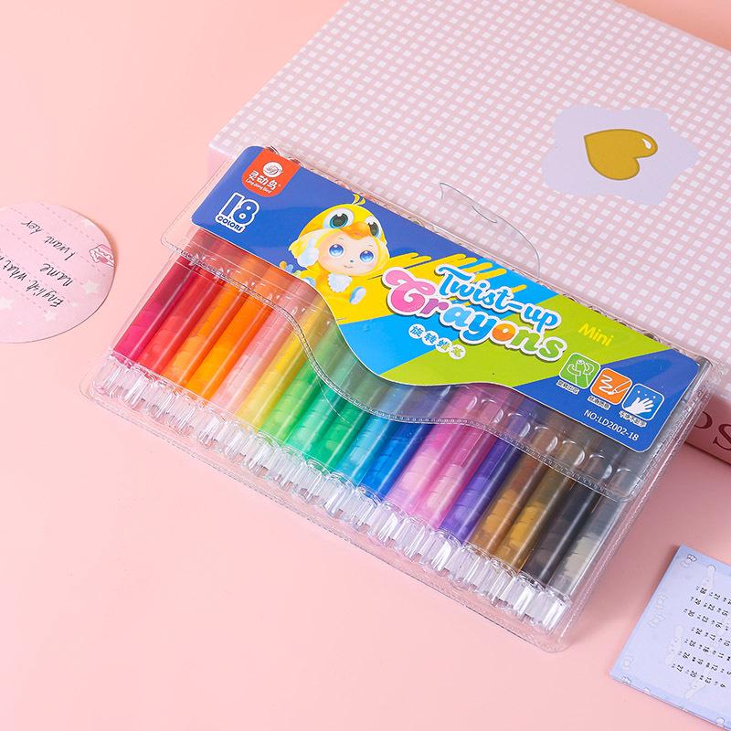 Colorful Rotating Crayon Stick: Water-Soluble, Non-Staining Oil Pastels for Kids Hand Painting