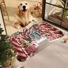 Candy Cane Christmas Welcome Doormat, Indoor Outdoor Flannel Non-Slip Mat for Kitchen Office Laundry Bathroom Holiday Decor