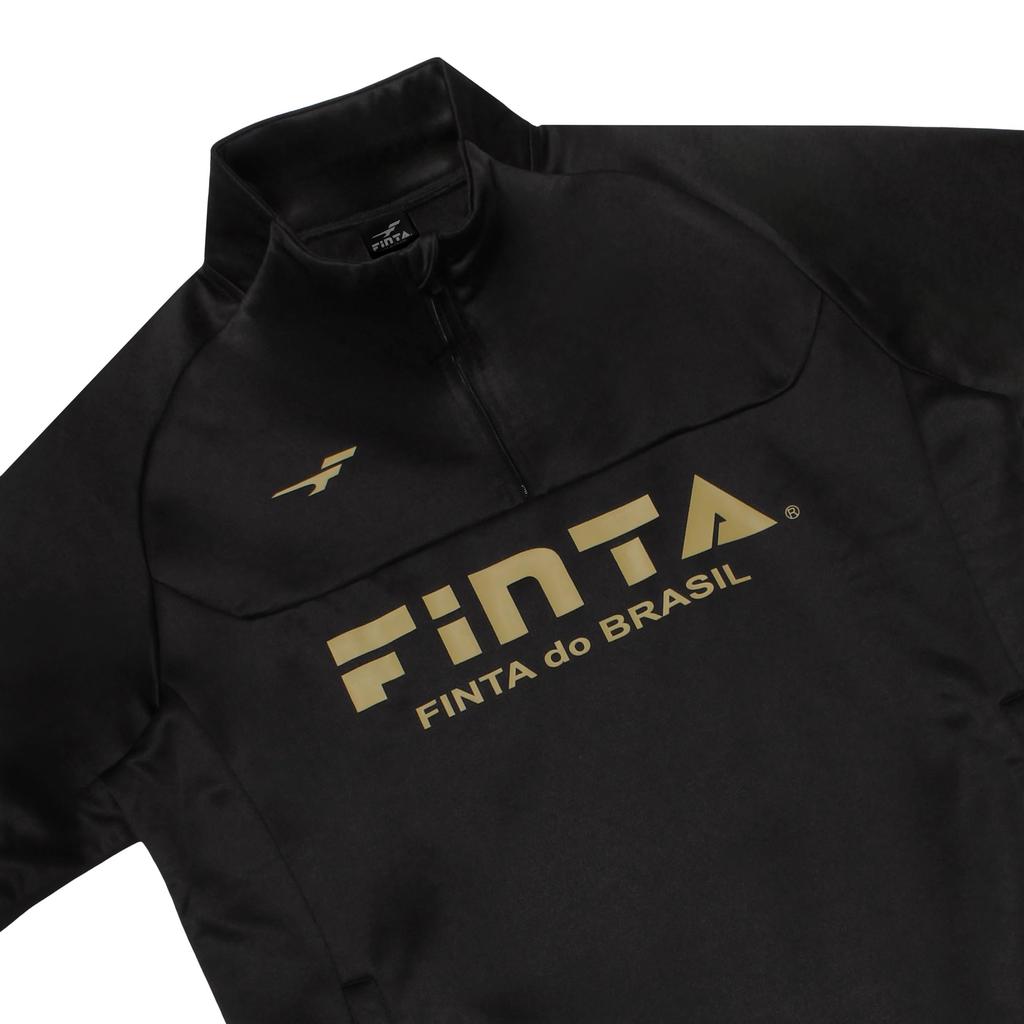 FINTA Men's Soccer Warm Training Jacket FTE0032 (0800) Black x Gold, Size S