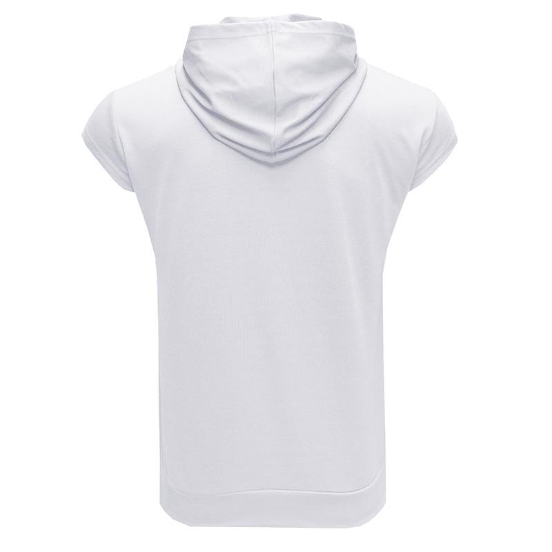 Men Casual Hooded Sleeveless T Shirt With Pocket Zipper For Workout