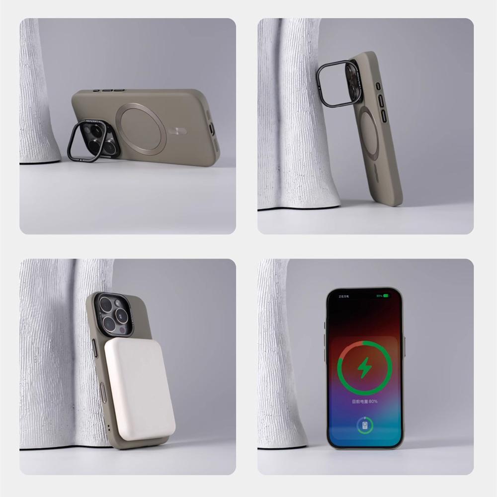 Luxury Alloy Lens Holder Slim Magnetic Hard Case For iPhone 16 15 Pro Max 14 13 For Magsafe Wireless Charge Solid Color Cover